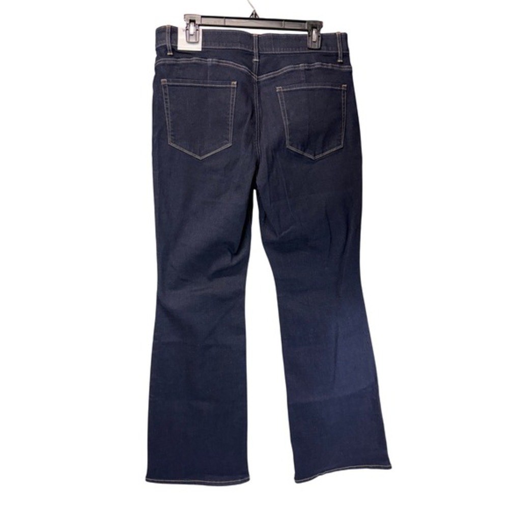 White House Black Market Outlet Skinny Flare Jeans Women 14R Blue Midnight Rinse - Picture 3 of 6